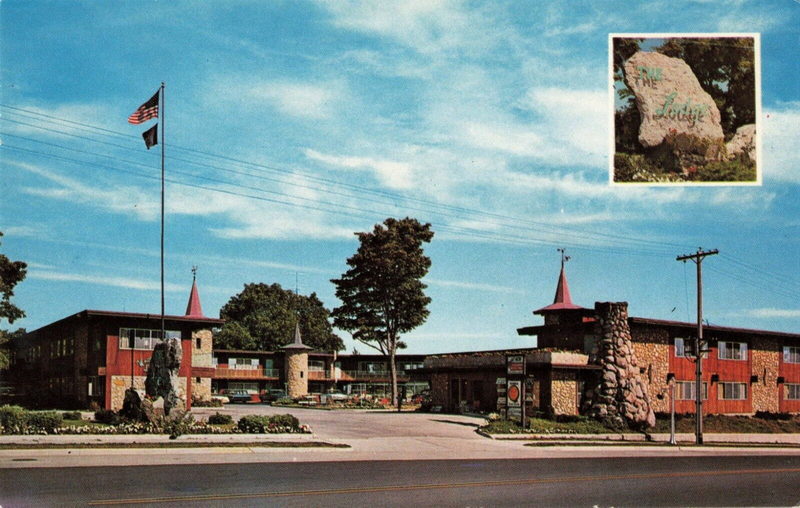 The Lodge (Weathervane Inn, Weathervane Lodge) - Old Postcard (newer photo)